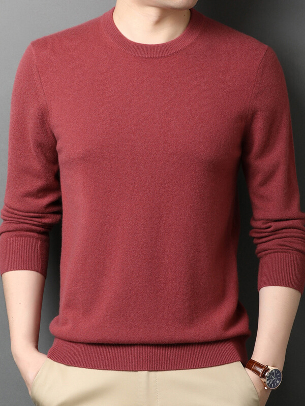 Men's Classic Crew Neck Cashmere Pullover Sweater