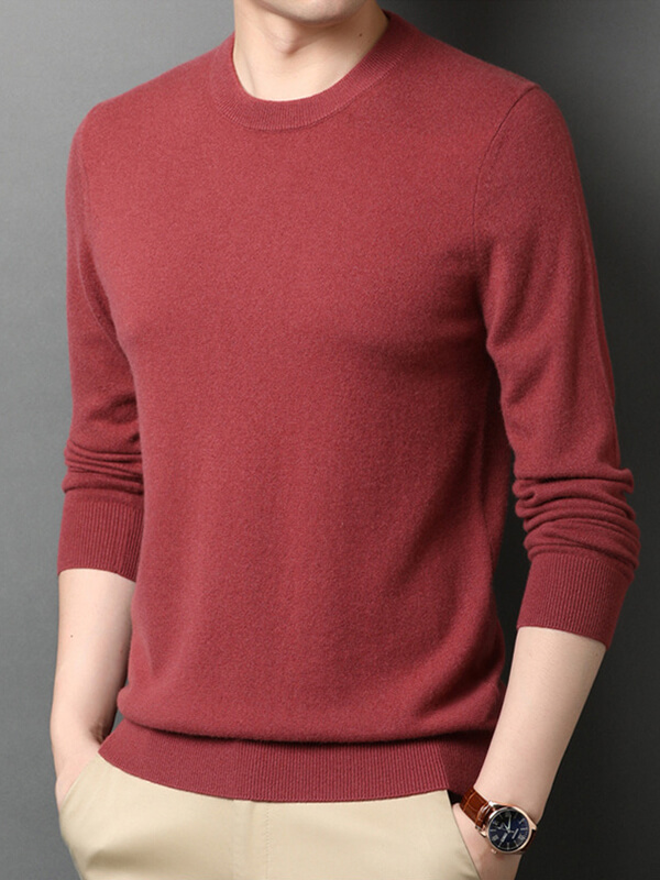 Men's Classic Crew Neck Cashmere Pullover Sweater