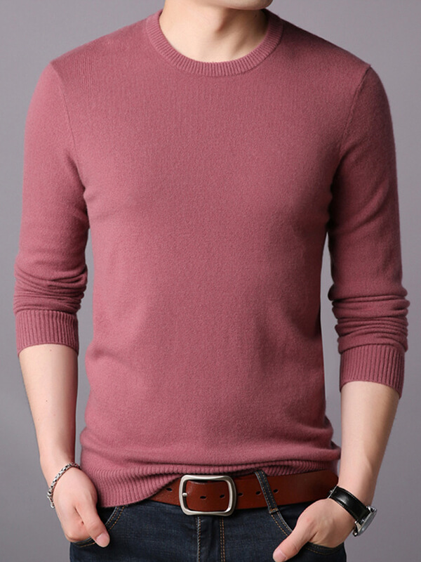 Men's Classic Crew Neck Cashmere Pullover Sweater