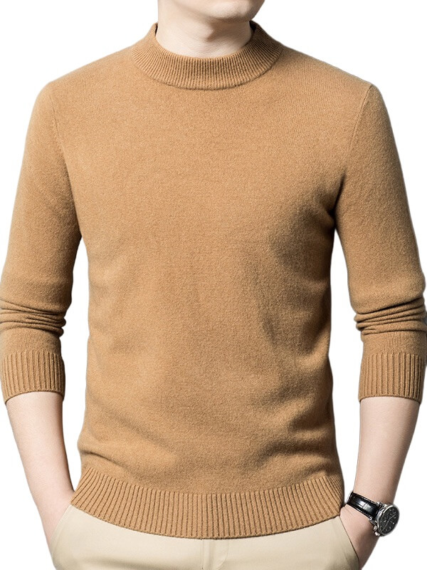 Men's Soft Cashmere Mock Neck Pullover