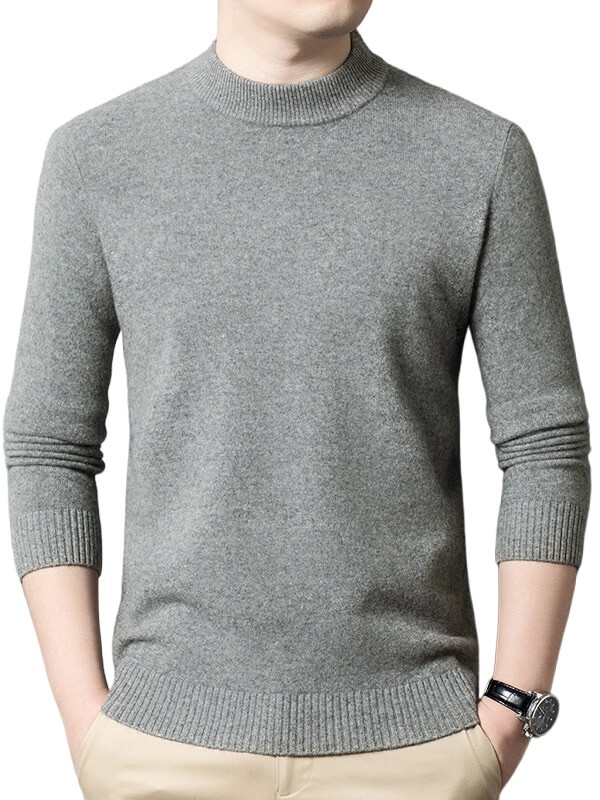 Men's Soft Cashmere Mock Neck Pullover