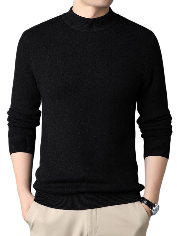 Men's Soft Cashmere Mock Neck Pullover