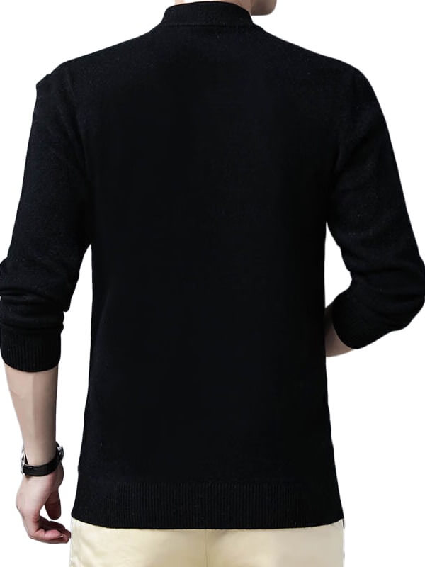 Thickened Mock Neck Cashmere Pullover Sweater For Men