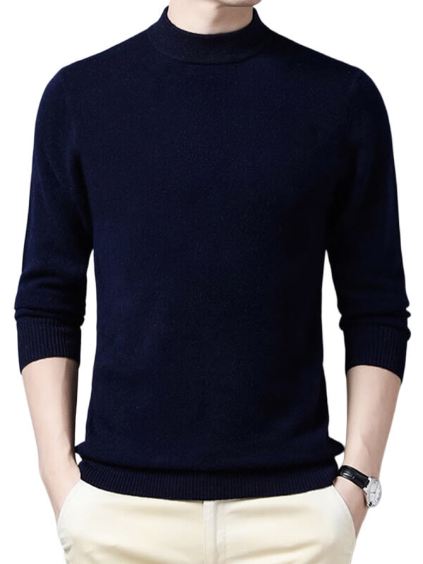 Men's Soft Cashmere Mock Neck Pullover