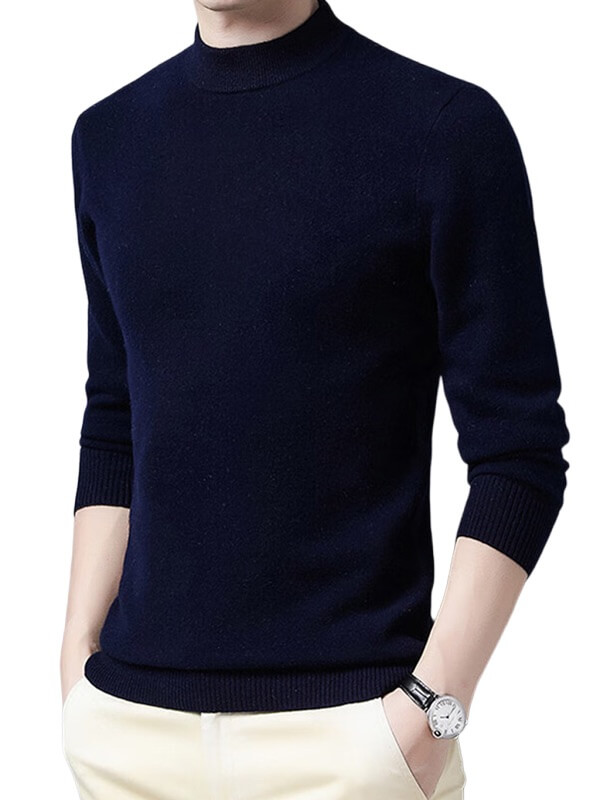 Men's Soft Cashmere Mock Neck Pullover