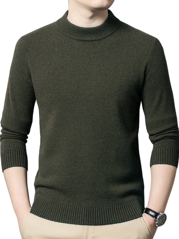 Men's Soft Cashmere Mock Neck Pullover