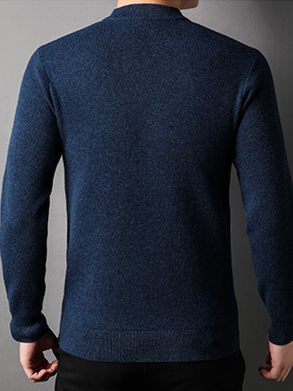 Thickened Mock Neck Cashmere Pullover Sweater For Men