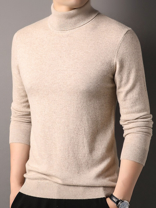 Men's Basic Pure Cashmere Turtleneck Sweater