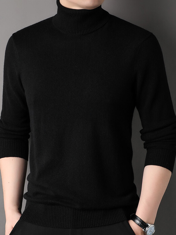 Men's Basic Pure Cashmere Turtleneck Sweater