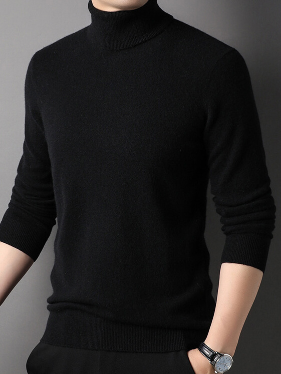 Men's Basic Pure Cashmere Turtleneck Sweater