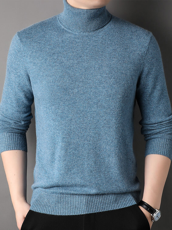 Men's Basic Pure Cashmere Turtleneck Sweater