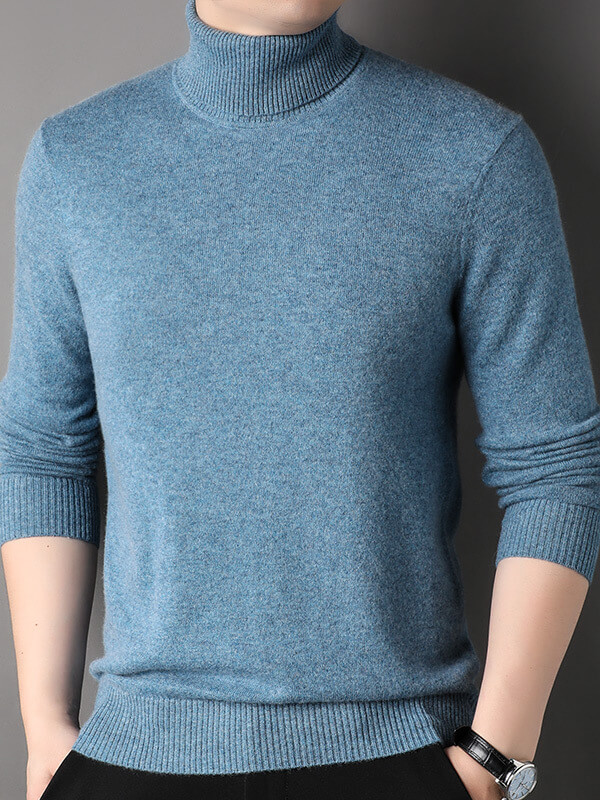 Men's Basic Pure Cashmere Turtleneck Sweater