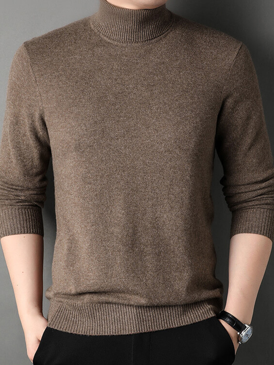 Men's Basic Pure Cashmere Turtleneck Sweater