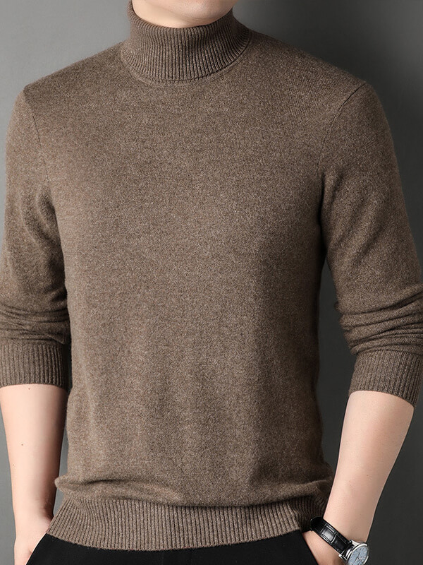 Men's Basic Pure Cashmere Turtleneck Sweater