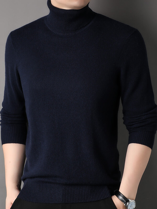 Men's Basic Pure Cashmere Turtleneck Sweater