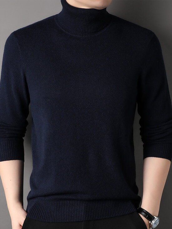 Men's Basic Pure Cashmere Turtleneck Sweater