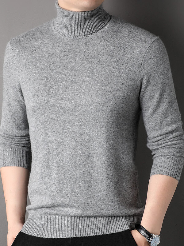 Men's Basic Pure Cashmere Turtleneck Sweater