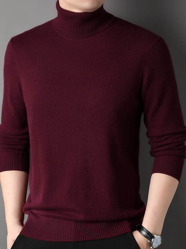 Men's Basic Pure Cashmere Turtleneck Sweater