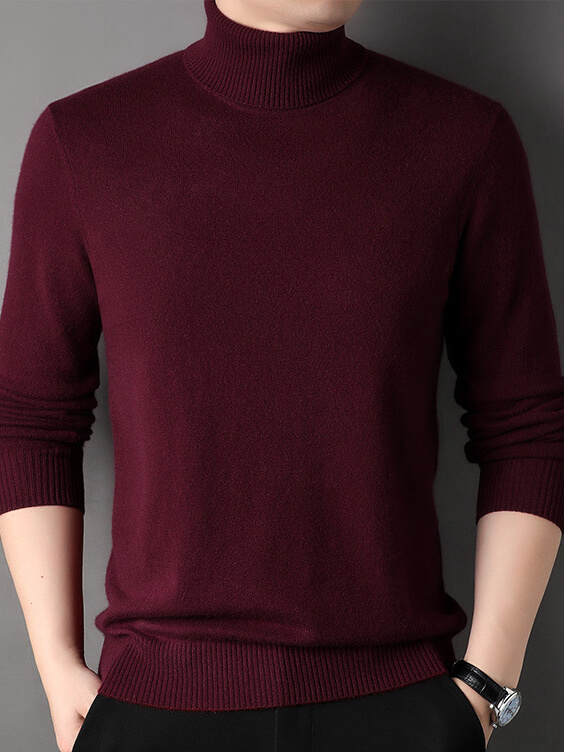 Men's Basic Pure Cashmere Turtleneck Sweater