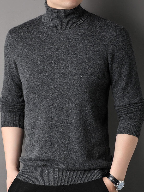 Men's Basic Pure Cashmere Turtleneck Sweater