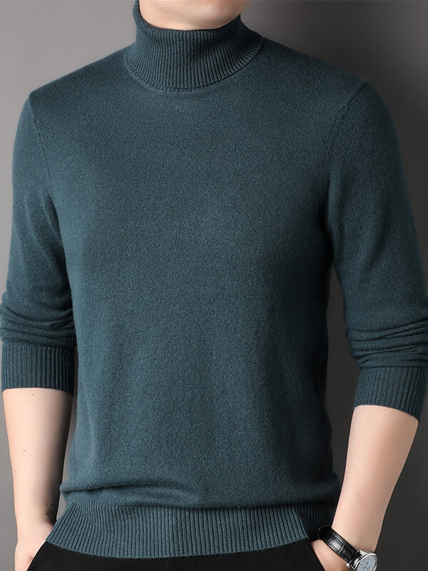 Men's Basic Pure Cashmere Turtleneck Sweater