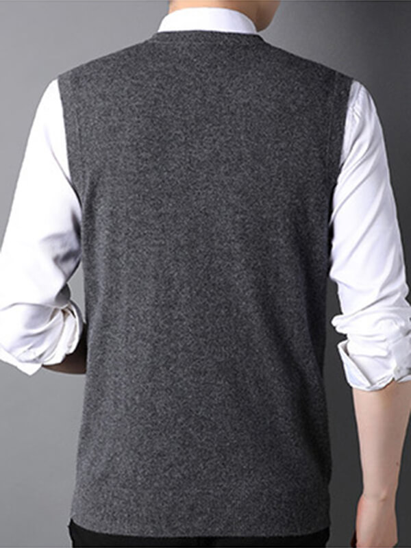 Men's V-Neck Sleeveless Cashmere Sweater Vest