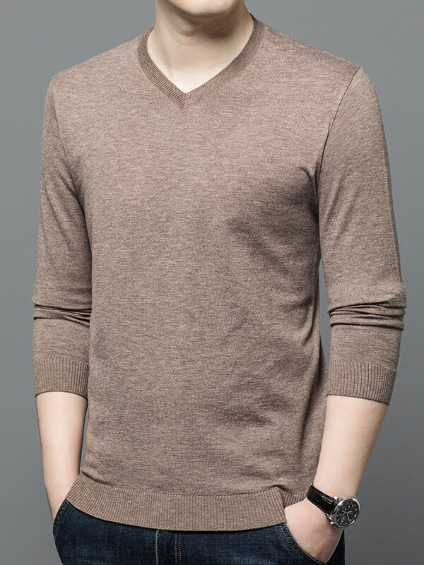 V-Neck Cashmere Pullover Sweater For Men