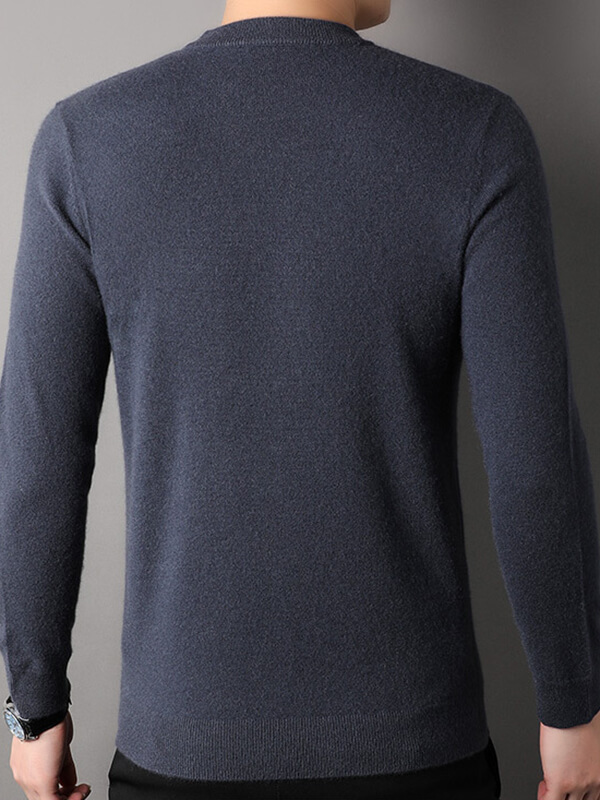 Men's Diamond Textured Pure Cashmere Crewneck Sweater