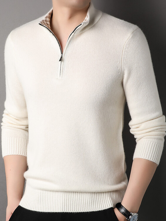 Men's Luxuriously Soft and Warm Half-Zip Cashmere Sweater