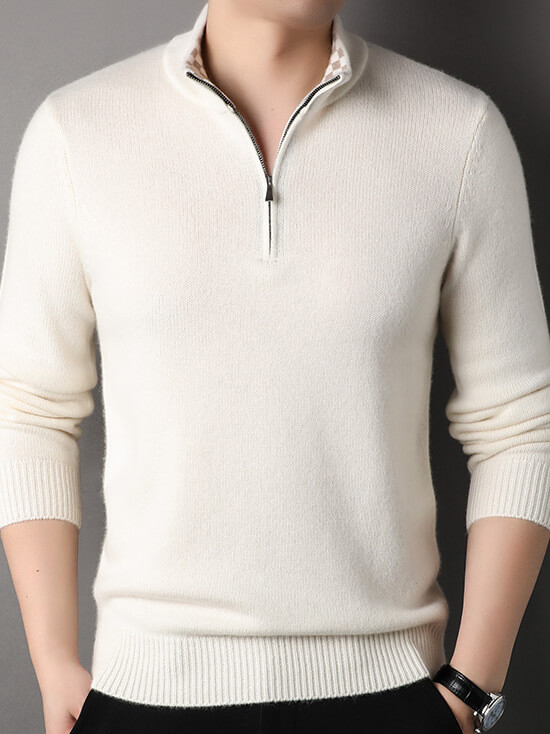 Men's Luxuriously Soft and Warm Half-Zip Cashmere Sweater