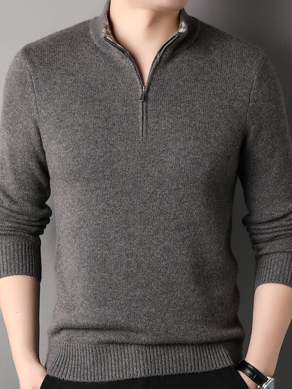 Men's Luxuriously Soft and Warm Half-Zip Cashmere Sweater