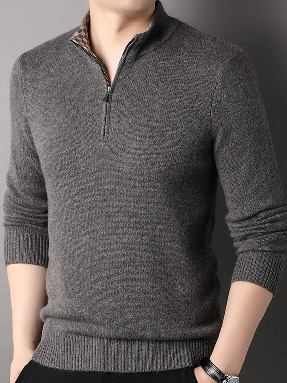 Men's Luxuriously Soft and Warm Half-Zip Cashmere Sweater