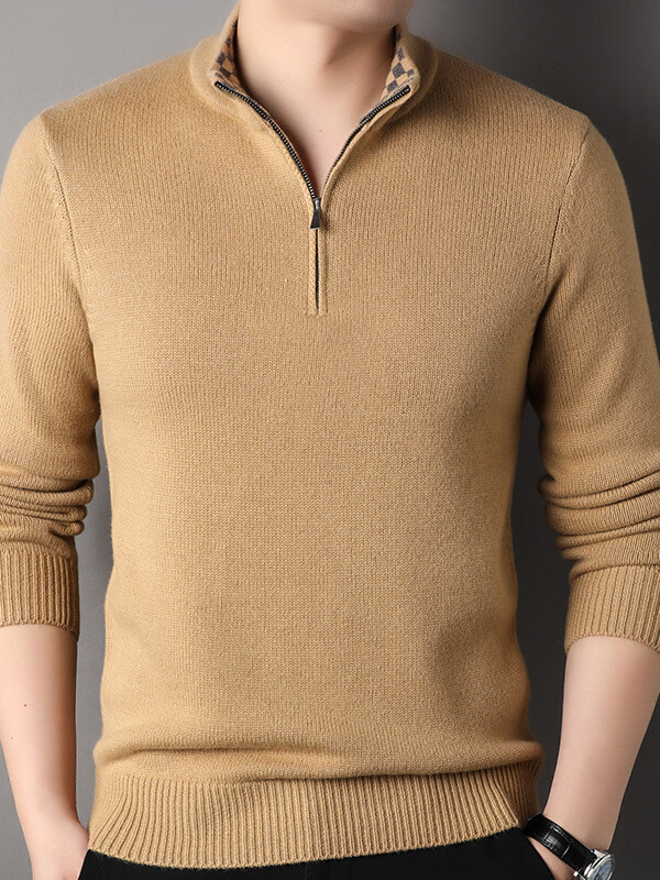 Men's Luxuriously Soft and Warm Half-Zip Cashmere Sweater