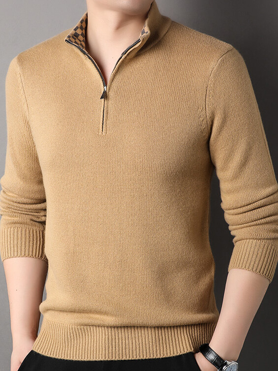 Men's Luxuriously Soft and Warm Half-Zip Cashmere Sweater