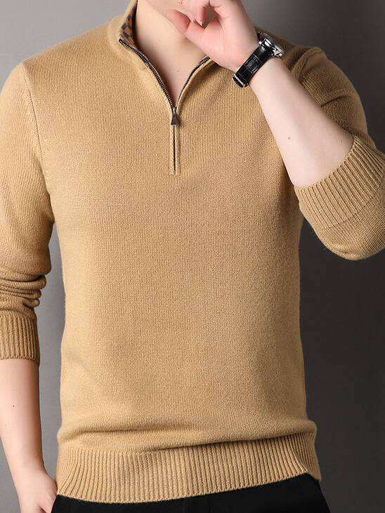 Men's Luxuriously Soft and Warm Half-Zip Cashmere Sweater