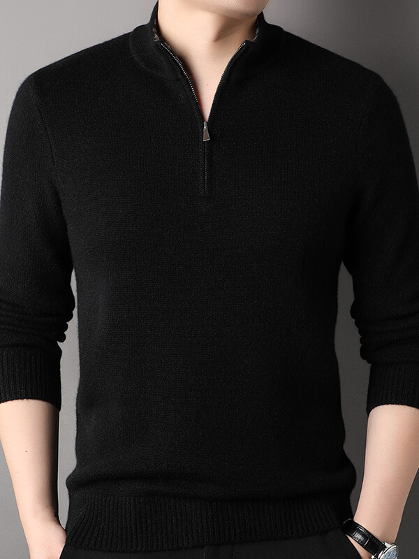 Men's Luxuriously Soft and Warm Half-Zip Cashmere Sweater