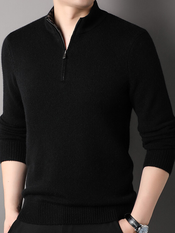 Men's Luxuriously Soft and Warm Half-Zip Cashmere Sweater