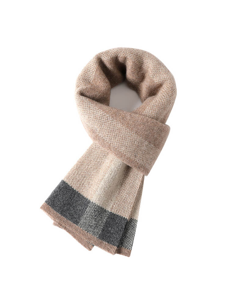 Men's Classic Plaid Long Cashmere Scarf