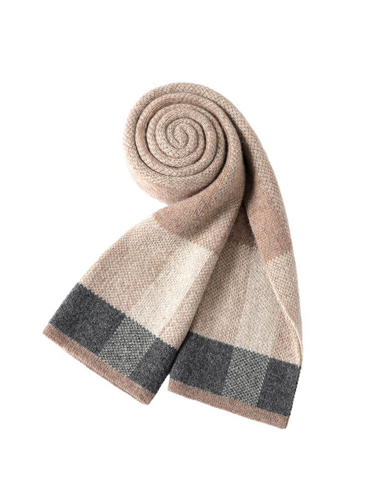 Men's Classic Plaid Long Cashmere Scarf