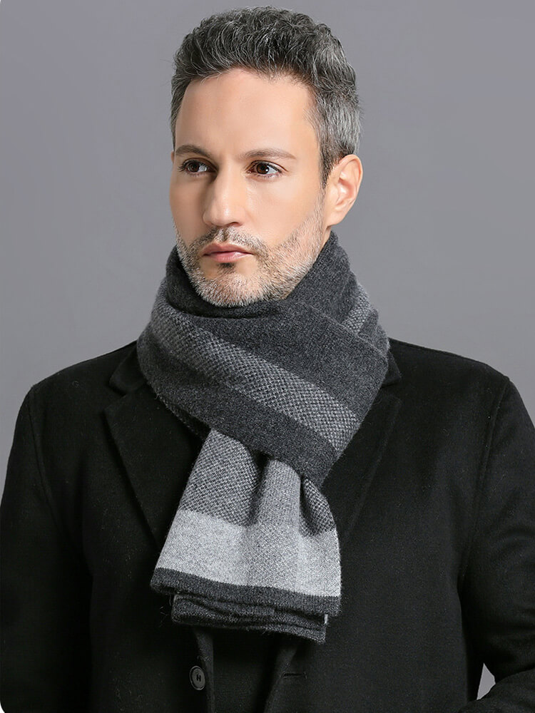 Men's Classic Plaid Long Cashmere Scarf