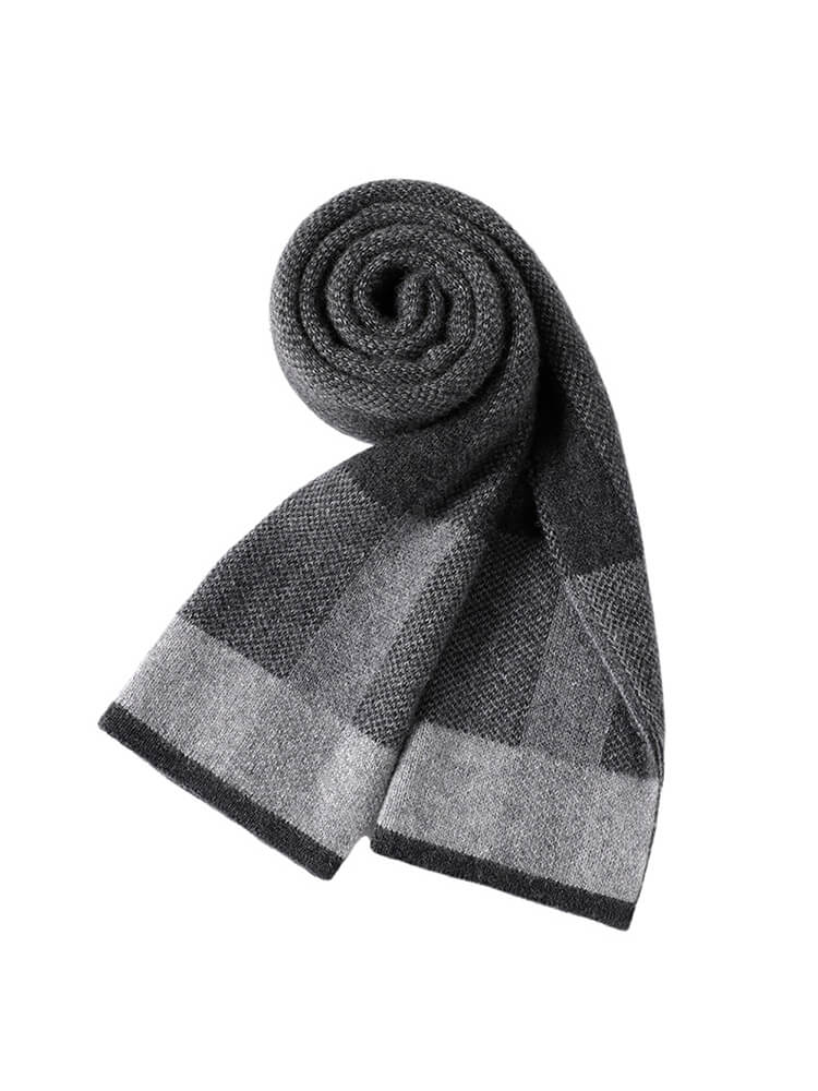 Men's Classic Plaid Long Cashmere Scarf