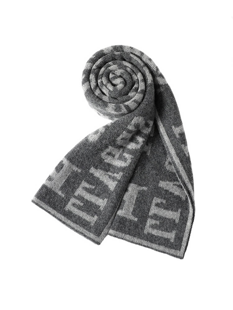 Men's Letter Pattern Long Cashmere Scarf