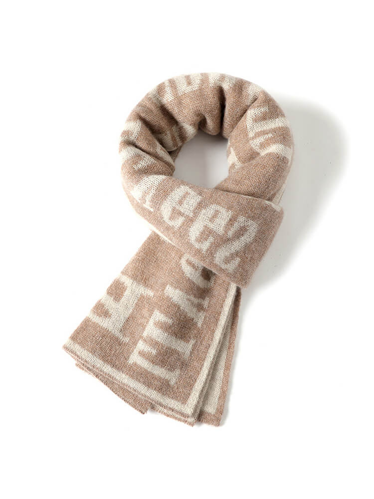 Men's Letter Pattern Long Cashmere Scarf