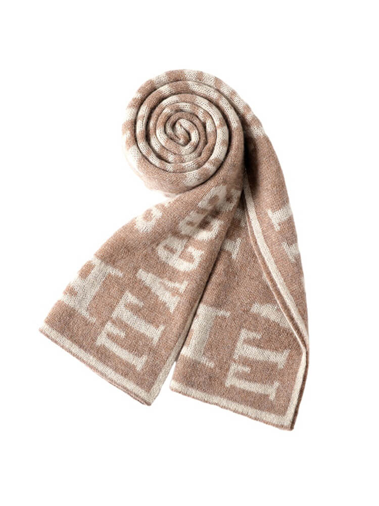 Men's Letter Pattern Long Cashmere Scarf