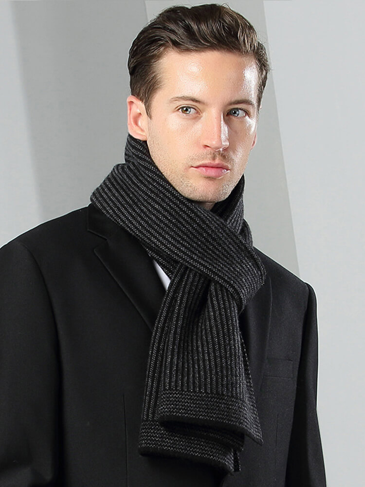 Men's Jacquard Long Cashmere Scarf