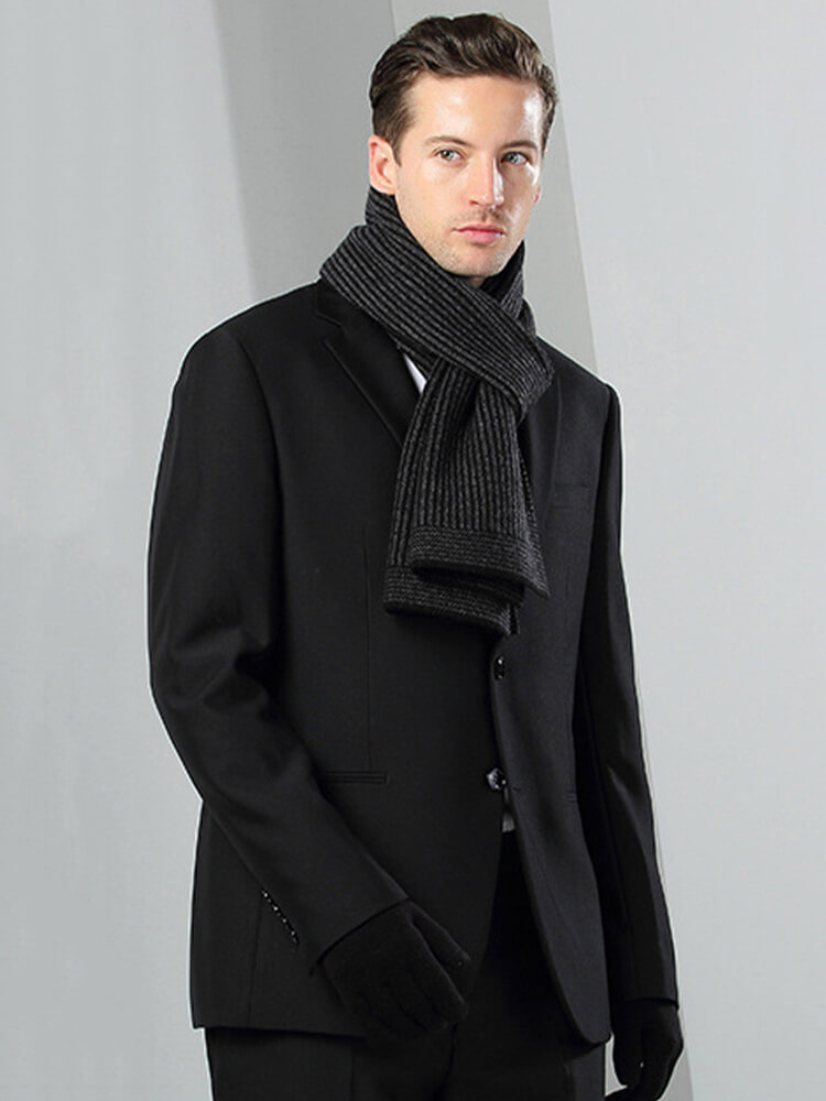 Men's Jacquard Long Cashmere Scarf