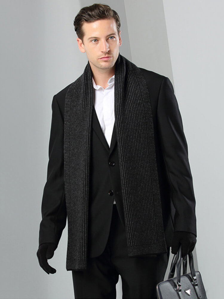 Men's Jacquard Long Cashmere Scarf